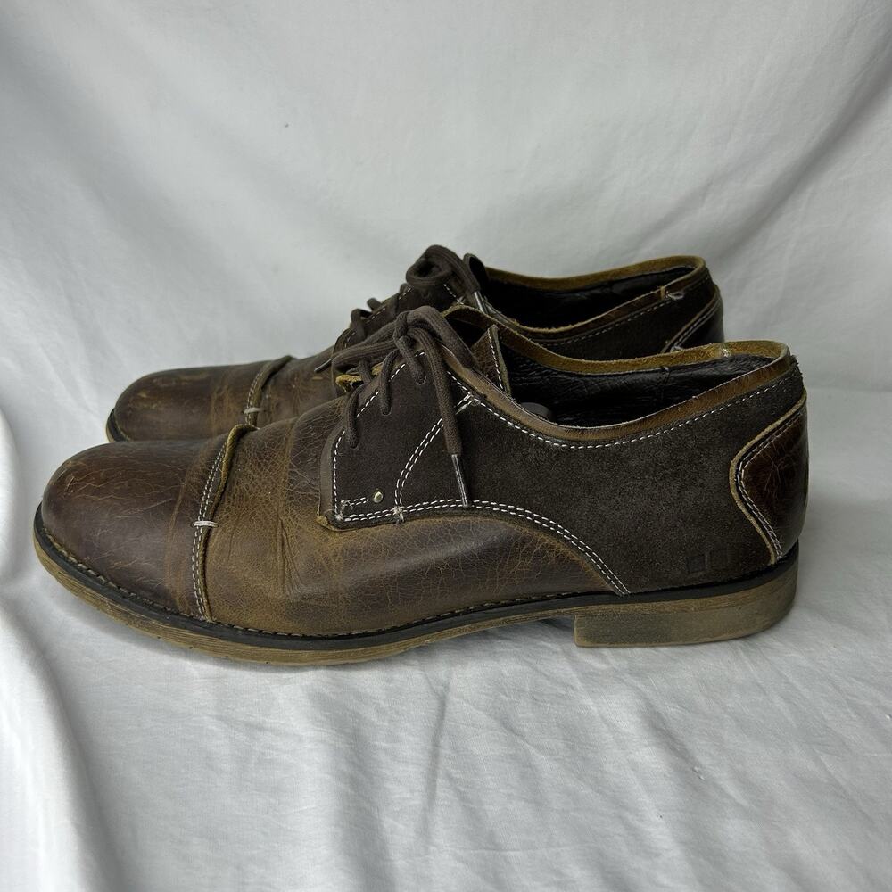 Bed Stu Men’s Dark Brown Classic Retro Repeal Leather Oxford 11 Distressed